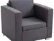 homcom Poltroncina da Camera Salotto Relax Elegante Moderna Tessuto Imbottita 81 × 73 × 78...