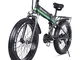 sheng milo 26 Pollici Fat Tire Electric Bike 1000W 48V Snow E-Bike Shimano 21 velocità Bea...