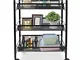 Leogreen - Carrelli Contenitori, Trolley Salvaspazio, 3 File, 63 x 45 x 26 cm, Nero, Mater...