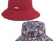 Seeberger Cappello Reversibile Limia Flowers da Pioggia Pescatore Taglia Unica - Rosso Scu...