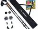 gipfelsport - Bastoni da nordic walking, telescopici, con custodia, leggeri, regolabili, c...