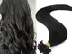 Hair Extension Capelli Veri Cheratina 100g 200 Ciocche 40cm #1 Jet Nero - U Tip 100% Remy...