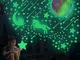 297 stelle luminose e adesivi murali unicorno luna fluorescente, adesivi murali autoadesiv...