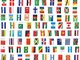 Juvale Set di 100 Bandiere Nazionali da Decorazione - 25,9 m di Lunghezza, Ogni Bandiera M...