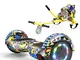 Colorway Hoverboards 6.5"con Hoverkart con Ruote Lampeggianti a LED, Hoverboards Bluetooth...