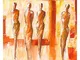 Carta da parati adesiva - Petra Schüßler - quattro figure in arancione 336x336cm