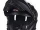 LYJNBB Caschi integrali Moto Bluetooth, modulari apribili Dual Visor Anti-Fog Casco per Ad...