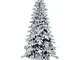 XONE Albero di Natale Cervino Slim 210 cm - Innevato e folto | Albero Bianco Artificiale i...