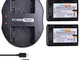 PowerTrust NP-FV50 FV50 - Batteria e caricabatterie per Sony NP-FV30 NP-FV40 FV70 FV100