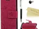 Mavis's Diary iPhone SE / 5 / iPhone 5S Cover Pelle Rosa Rosso, Retro Fiore Modello Stampa...