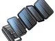 Power Bank Solare 20,000mAh, Caricabatterie Solare con 4 Pannello Solare, 6W Luce, Powerba...