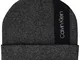 Calvin Klein Knit Logo Beanie Cuffia, Nero (Black BDS), Unica (Taglia Produttore: OS) Uomo