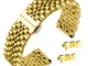 22 millimetri in acciaio inox solido bracciali orologio bracciale in oro curve e dritte st...