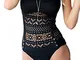 LATH.PIN-Costume Mare da Donna Trikini Costume in Pizzo Costume Intero Push up Bikini Bohe...