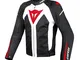 Dainese-HYPER FLUX D-DRY Giacca da moto, Bianco/Nero/Rosso, Taglia 52