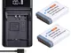 PowerTrust - 2 batterie agli ioni di litio NB-13L e caricabatteria USB a LED per fotocamer...