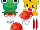 Caland Mini Canestro Basket 2 PCS Children's Tiger & Frog Hanging Basketball Hoop And Back...