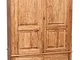 Biscottini Armadio in legno massello tiglio 197x120x59 cm | Armadio rustico legno 2 ante |...