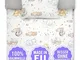 Amilian - Biancheria da letto per bambini, 2 pezzi, 100% cotone, copripiumino 100 x 135 cm...
