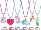 Tacobear 12 Pezzi Gioielli Bambina Collana Set Anelli Bambina Cuore Gufo Dinosauro Unicorn...