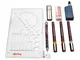 Rotring Isograph Penna Set 4 x Penne Tecniche + accessori Set per la scuola 0.20 mm, 0.40...