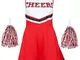 Redstar Fancy Dress Vestito Cheerleader con PON PON Cheerleader - Cheerleader Costume Donn...