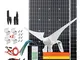 Kit completo da 600 Watt a energia solare 12V con inverter da 2000W: 1 generatore di turbi...