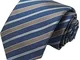 Top Tie Cravatta sartoriale italiana regimental blu seta personalizzabile con iniziali ric...