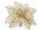 10/20 Pezzi Glitter Argento Fiori di Natale Tessuto Artificiale Cavo Fiori di Simulazione...