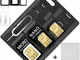 AFUNTA SIM Card Adattatore Supporti per Schede SIM e MicroSD con 2 Punta, 2 Custodie per S...