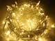 SYCEES Nastro Catena Luci 200 LED 23M Bianco Caldo da Interno 8 Effetti di Lampeggio/Funzi...