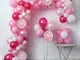 MMTX 51PZ Decorazione del Partito di Palloncini Rosa per Ragazze Inclusi Palloncini in Lat...