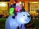 rcraftn 2M Natale Gonfiabile Babbo Natale a Cavallo Orso Polare per la Decorazione del Gia...