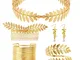 Nswayy 5 Pezzi Corona Della Dea Oro, Foglia Corona Capelli Accessori da sposa, Dea Greca C...