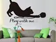 Zyunran Cat Play With Me Vinyl Wall Stickers  Cats Removable Waterproof Murals Decals For...
