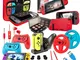 Orzly Kit Accessori per Nintendo Switch Geek Pack con: Switch Custodia e Pellicola Protett...