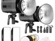 Neewer Kit Illuminazione da Studio: (2) S101 300W 5600K Dimmerabile Monoluce con Attacco B...