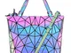 HOT ONE Colour Cambia Borse e borsette luminose geometriche Borsa olografica Borsa riflett...