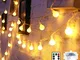 Ventdest Catena Luminosa 10m 100 LED, Luci Natale Interno e Esterno, Stringa Luci LED a Ba...