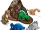 Prextex Casa Vulcano Dinosauri con 5 Dinosaui Pelouche Pttimo Regalo di Natale per Bambini