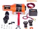 Rhino 12V Verricello Elettrico con Cavo Sintetico e Telecomando 3000lb / 1360KG (Arancione...