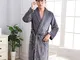 Inverno Uomo Flanella Abbigliamento per la casa Kimono Robe Gown Comodo Mantenere Caldo In...