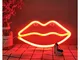 ENUOLI Lip della luce al neon rosso segno al neon Lip lampada da parete della stanza della...