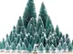 MELLIEX 60pcs Mini Albero di Natale Mini Sisal Snow Frost Alberi con Base in Legno per la...