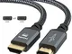 Twozoh Cavo HDMI 4K 5M, Nylon Intrecciato Cavo HDMI 2.0 Supporta 4K 60Hz HDR 2.0/1.4a, Vid...