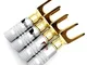 Vimmor Y Plug 4 pz 45 Gradi Nakamichi Speaker Banana Spine Connettore Jack Audio per Cavo...