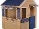 Wendi Toys M17 Blu Casetta Bambini Giardino di Legno con Finestre, Mezza Piena, Scatola di...