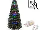 SHATCHI 6052-LED-REMOTE-TREE-4FT - Albero di Natale in fibra ottica con luci a LED, con te...