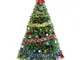 Albero di Natale artificiale 150 cm con 500 punte e 110 decorazioni per albero di Natale a...