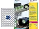 Avery L4716-20- Set di Etichette per Identificare Cavi ElettriciBianco, Diametro 30 mm, 80...